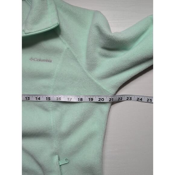 Columbia Womens Large Mint Green Full Zip Fleece Jacket Sweater Lightweight - Picture 7 of 11